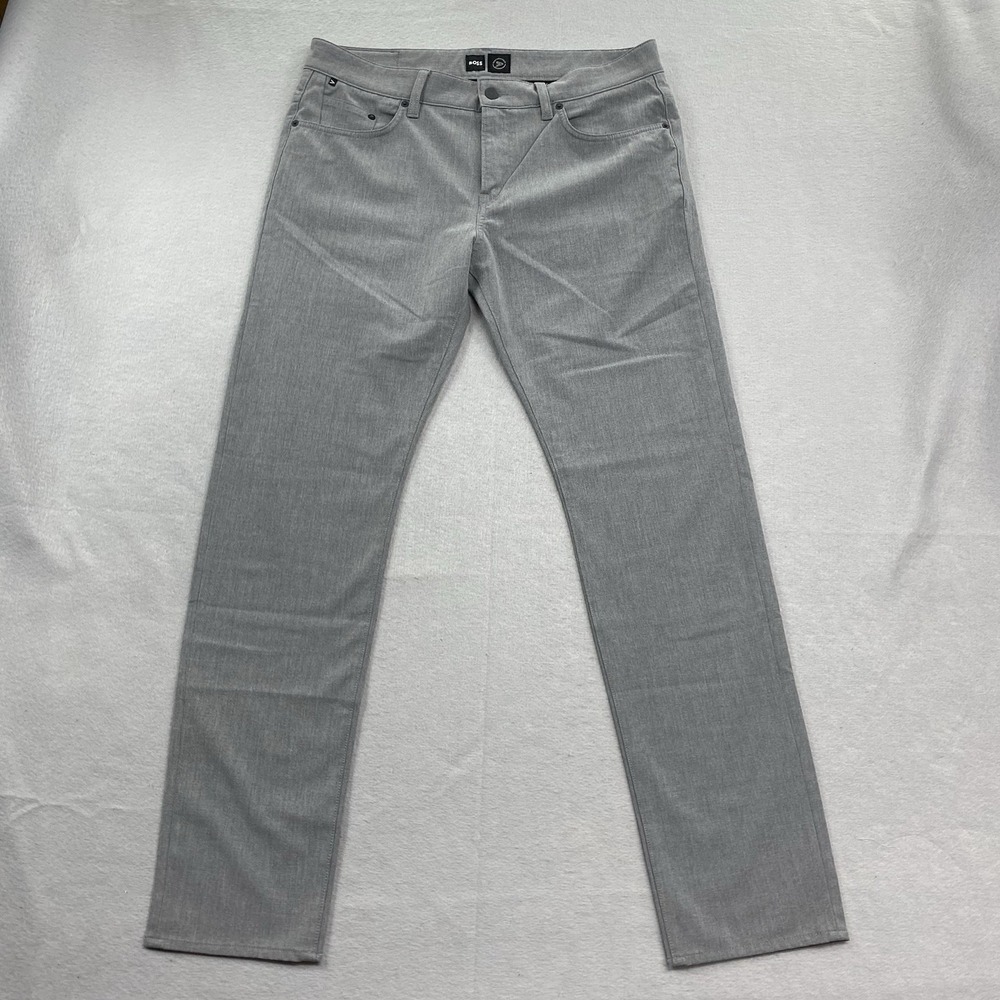 Boss Hugo Boss Pants Mens 34x32 Gray Delaware Slim Fit Performance Stretch